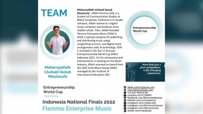 Alfath Flemmo Enterprise Music Masuk Grand Final Kompetisi Startup EWC Indonesia 2022, Hadiahnya Rp390 Juta