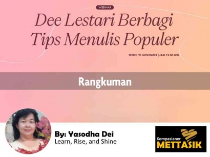 Rangkuman Webinar "Dee Lestari Berbagi Tips Menulis Populer"