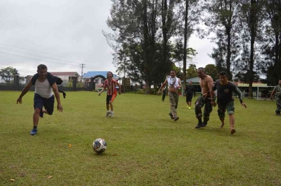 Insan Pers/Media Kabupaten Karo dan Kodim 0205/Tanah Karo Coffee Morning dan Olahraga Futsal Bersama