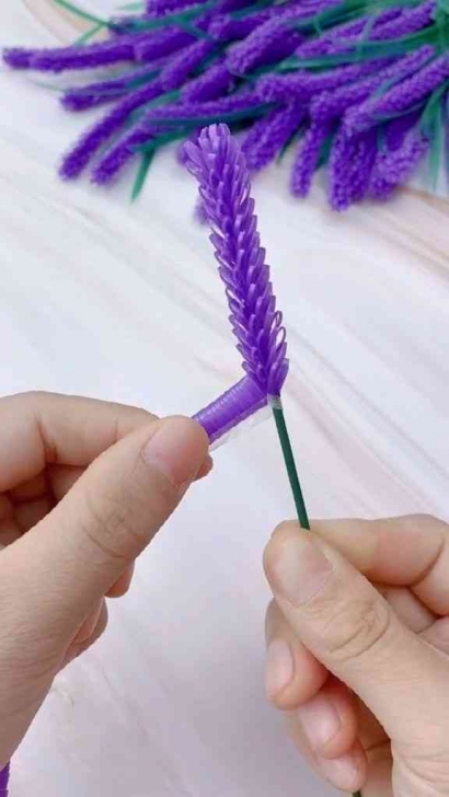 Hiasan Bunga Lavender Dari Sedotan Bekas, Bagaimana Cara Membuatnya?