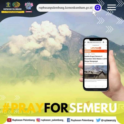 Ucapan untuk Warga yang Terkena Dampak Erupsi Gunung Sumeru dari Rupbasan Palembang