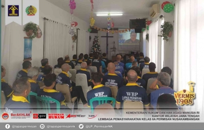 WBP Lapas Permisan Nusakambangan Ikuti KKR Natal 2022