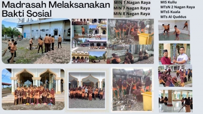 Menyambut HAB ke-77, Madrasah di Nagan Raya Melakukan Bakti Sosial