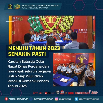 Rutan Baturaja Kemenkumham Sumsel Gelar Rapat Dinas Perdana Tahun 2023