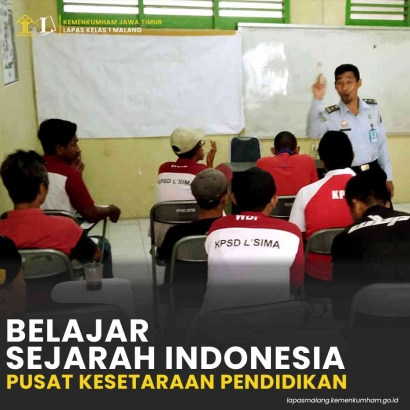 Warga Binaan Belajar Sejarah Indonesia di PKL Lapas Kelas I Malang