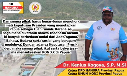 Dr. Kenius Kogoya, S.P, M.Si: Suksesnya PON XX di Papua, Meski Dikurangi 10 Cabor