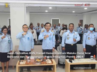 Jamin Netralisasi ASN, Kanwil Kemenkumham Maluku Gelar Ikrar Bersama