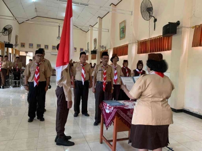 Pelantikan Mabi dan Pengurus Gugus Depan Pangkalan SMP 12 Semarang