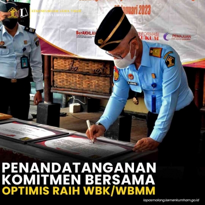 Bersiap Raih WBK/WBMM, Lapas Kelas I Malang Gelar Tanda Tangan Komitmen Bersama