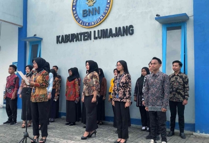 Semangat Berkibar, Duta Anti Narkoba Kabupaten Lumajang Melaksanakan Kegiatan Gema Anti Narkotika 2023