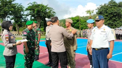 Kodim 1627/Rote Ndao Mengikuti Apel Gelar Pasukan Operasi  Keselamatan Turangga 2023 Tingkat Polres Rote Ndao