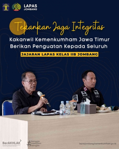 Kakanwil Kemenkumham Jawa Timur Berikan Penguatan kepada Seluruh Jajaran Lapas Jombang