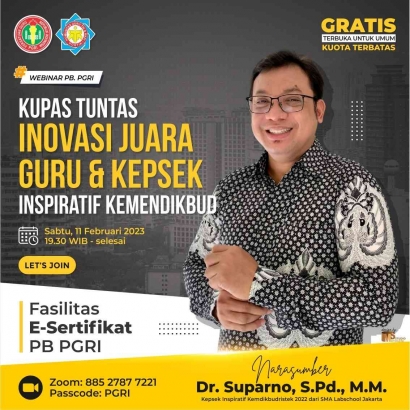 Menjadi Kepala Sekolah Inspiratif bersama Dr. Suparno Kepala SMA Labschool Jakarta