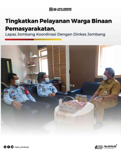Tingkatkan Pelayanan Warga Binaan Pemasyarakatan, Lapas Jombang Kanwil Kemenkumham Jawa Timur Koordinasi Dengan Dinkes Jombang