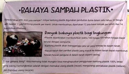 Penggunaan Banner Sebagai Media Promosi Kesehatan Mengenai Bahaya Sampah Plastik di SMPN 4 Malang