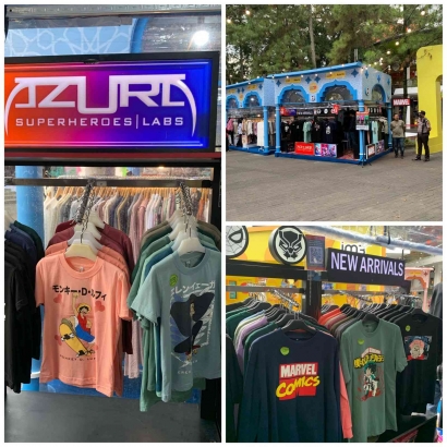 Stand Bazar Baju Kaos AZURA yang Menampilkan New Arrival Bertema Anime di Ciwalk Edisi Ramadhan