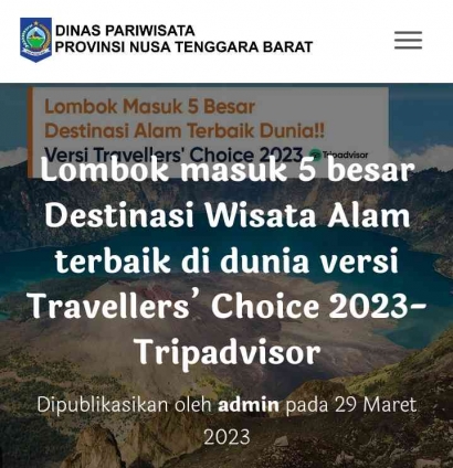 Lombok Berbenah Menuju Destinasi Wisata yang berkelanjutan