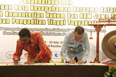 Kemenkumham Jateng - Pengadilan Tinggi Yogyakarta Teken MoU Peningkatan Perlindungan Hukum terhadap Masyarakat