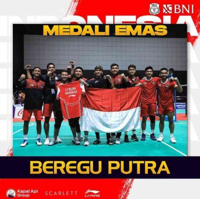 Kalungi Medali Emas! Indonesia Juara Badminton Beregu Putra SEA Games 2023