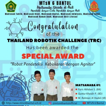 Tim Robotik Matsanaba Raih Special Award di Kancah Internasional
