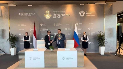 Penandatanganan Kerja Sama di Bidang Hukum antara Indonesia dan Rusia