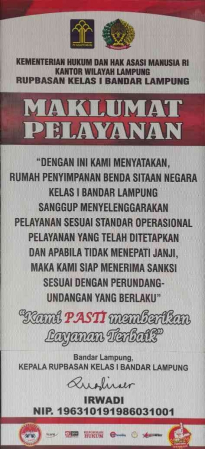 Mekanisme Pelayanan Rupbasan Bandar Lampung