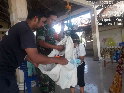 Babinsa Koramil 06/Munte di Desa Binaan Dampingi Imunisasi Polio Tahap-II