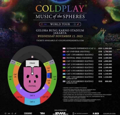 War Ticket Coldplay di Indonesia