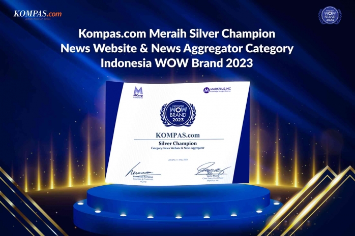Kompas.com Raih Penghargaan Silver Champion dari Indonesia WOW Brand 2023