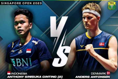 7 Rekor Pertandingan Ginting vs Antonsen Jelang Final Singapore Open 2023