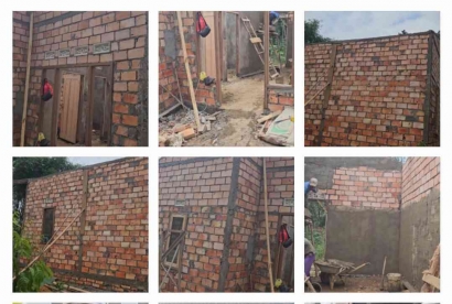 Rumah Buruh Tani Sugiri Hampir Selesai - Tinggal Atap