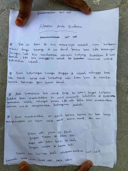 Menyentuh Hati: Surat Permohonan Anak-anak di Pulau Runduma kepada Pemerintah Sulawesi Tenggara