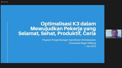 Digital Training Series 3 "Optimalisasi K3 dalam Mewujudkan Pekerja yang Selamat, Sehat, Produktif"