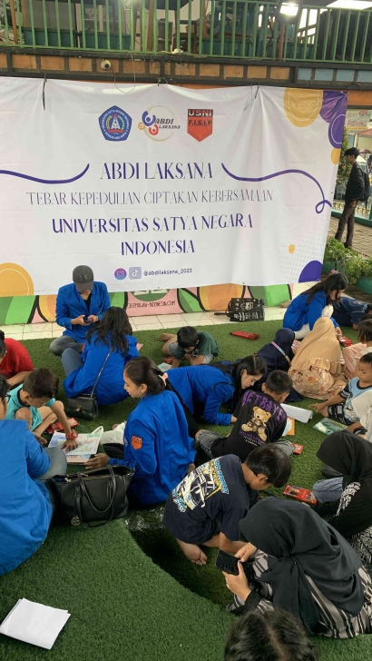 Pengalaman Keseruan Acara "Abdi Laksana" Universitas Satya Negara Indonesia Jakarta di TBM Kolong