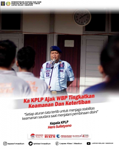 Kepala KPLP Ajak WBP Tingkatkat Keamanan dan Ketertiban
