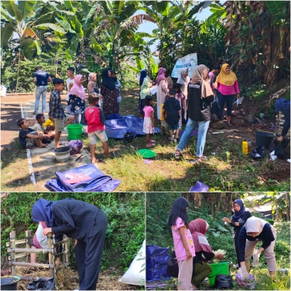 Mahasiswa KKNT-I IPB Mengajak Masyarakat Desa Bojongkoneng Memanfaatkan Limbah Menjadi Kompos