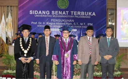Momen Bersejarah: Pengukuhan Guru Besar di Universitas Muhammadiyah Palembang