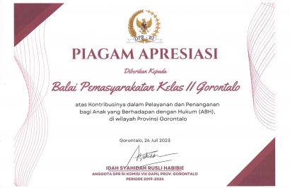 Bapas Gorontalo Menerima Apresiasi dari Anggota DPR-RI Komisi VIII