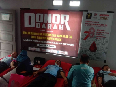 Lapas Sukabumi Gelar Donor Darah, Menyambut Hari Kemenkumham RI ke-78