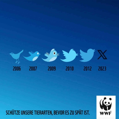 WWF dan McCann Sukses Mencuri Momen Perubahan Logo Twitter Menjadi Pesan Kepedulian