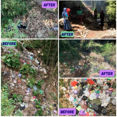 Implementasi Nilai Pancasila: Anggota Giat 5 UNNES Mengadakan Pembersihan Sampah di  Desa Adipuro