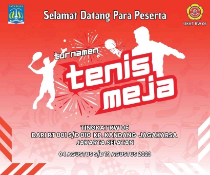 Buka Turnamen Tenis Meja Tingkat RW dengan Tujuan Memupuk Jiwa Sportifitas Sesama Warga RW 06
