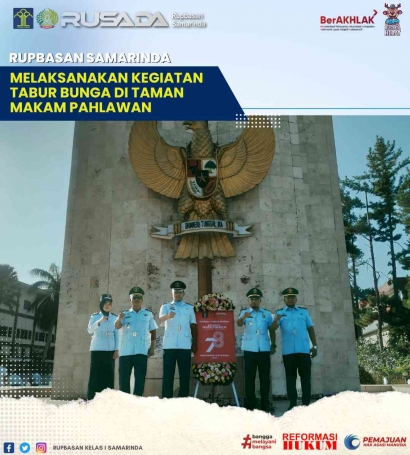 Rupbasan Samarinda Melaksanakan Kegiatan Upacara Tabur Bunga di Taman Makam Pahlawan