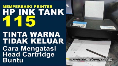 Cara Mengatasi Printer HP Ink Tank 115 Cartridge Tinta Tidak Keluar Normal Sempurna Buntu
