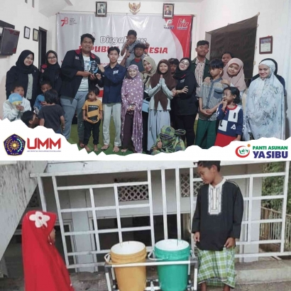 Tim PMM UMM Meningkatkan Sanitasi dengan Pembuatan Bak Sampah Bersama Anak-Anak Panti Asuhan Yasibu