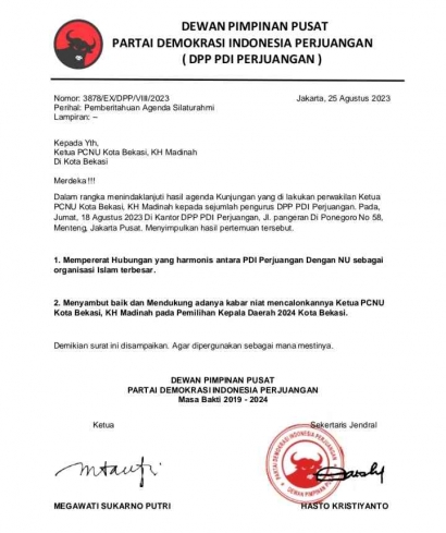 Sejumlah Petinggi DPP PDIP Kompak Nyatakan KH Madinah Layak Pimpin Kota Bekasi