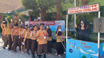 Mendorong Semangat Literasi: Peluncuran Gerai Literasi oleh Mahasiswa PMM UMM di SDN Dinoyo 3 Malang