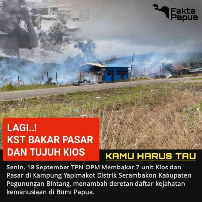 Pembakaran Pasar dan Kios Masyarakat oleh KST Kodap Bintang Timur Pimpinan Yospen Mimin