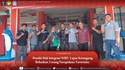 Penuhi Hak Integrasi WBP, Lapas Kotaagung Bebaskan 2 Orang Narapidana Terorisme