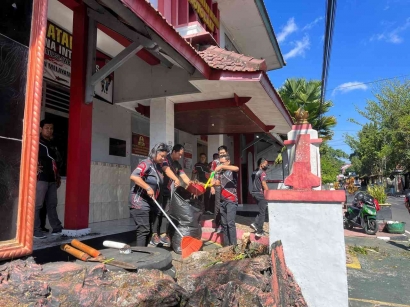 Kompak, Petugas Rutan Boyolali Gotong Royong Bersihkan Area Lingkungan Rutan Lama
